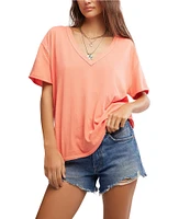 Free People Nina V-Neck Short Sleeve Tee