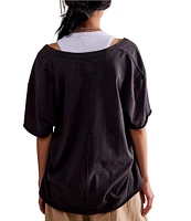 Free People Nina V-Neck Short Sleeve Tee