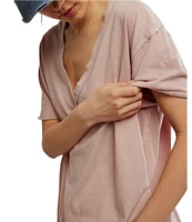 Free People Nina V-Neck Short Sleeve Tee