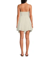Free People One Delia Sleeveless Deep V-Neck Fit & Flare Babydoll Slip Dress