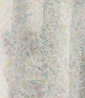 Free People Pillow Talk Floral Stripe Printed Button Front 3/4 Sleeve Satin Pajama Set