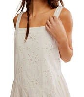 Free People Primavera Eyelet Square Neck Sleeveless Midi Dress