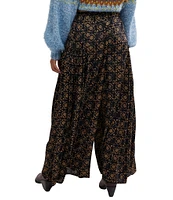 Free People So Charming Floral Print Wide Leg Pull-On Pants