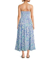 Free People Sweet Nothings Floral Print Smocked V-Neck Sleeveless Maxi Dress