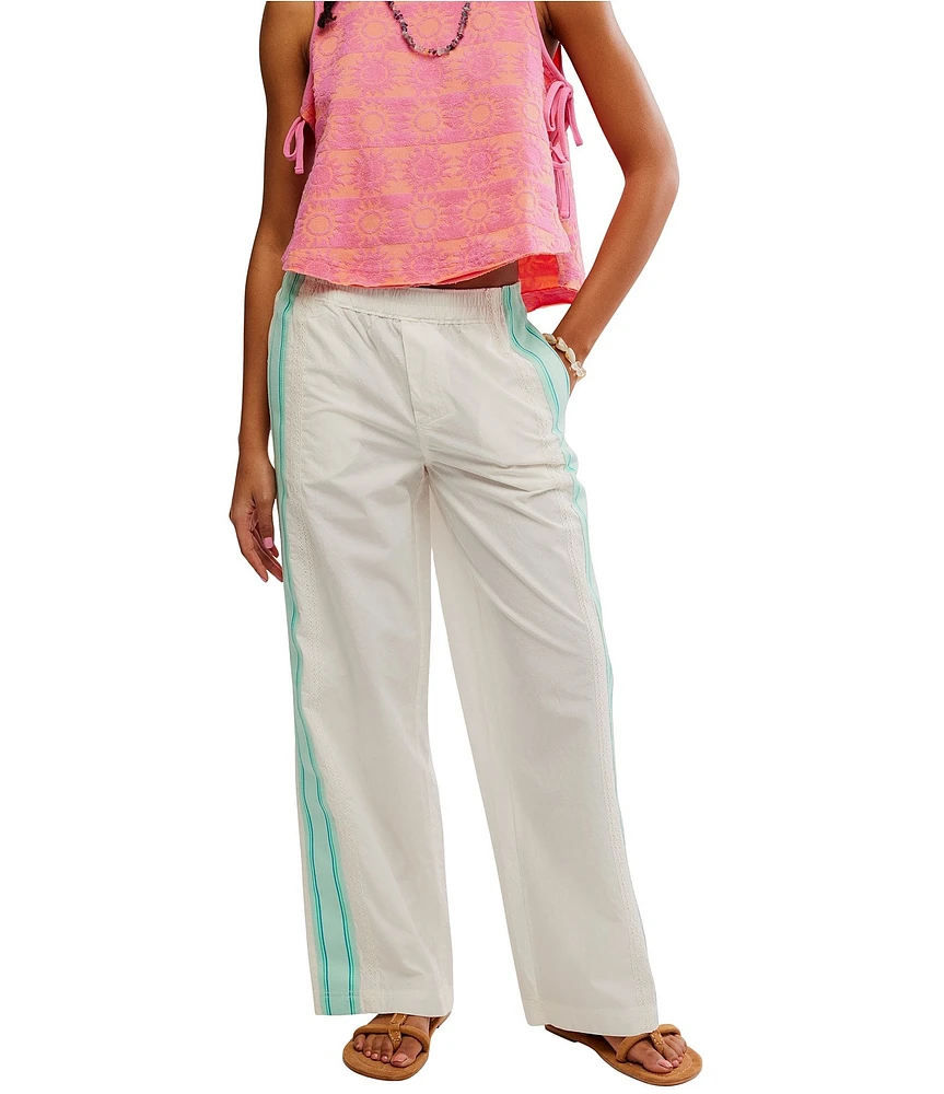 Free People Team Spirit Mid Rise Wide Leg Track Pants
