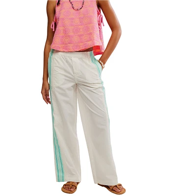 Free People Team Spirit Mid Rise Wide Leg Track Pants