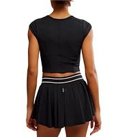 Free People Tempo Ribbed Baby Crew Neck Cap Sleeve Tee