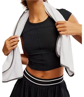 Free People Tempo Ribbed Baby Crew Neck Cap Sleeve Tee