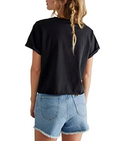 Free People The Perfect Tee Crew Neck Short Sleeve Cropped Tee