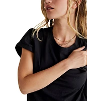 Free People The Perfect Tee Crew Neck Short Sleeve Cropped Tee