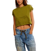 Free People The Perfect Tee Crew Neck Short Sleeve Cropped Tee