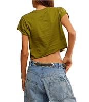 Free People The Perfect Tee Crew Neck Short Sleeve Cropped Tee