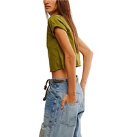 Free People The Perfect Tee Crew Neck Short Sleeve Cropped Tee