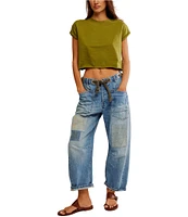 Free People The Perfect Tee Crew Neck Short Sleeve Cropped Tee