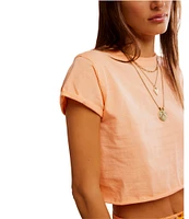 Free People The Perfect Tee Crew Neck Short Sleeve Cropped Tee