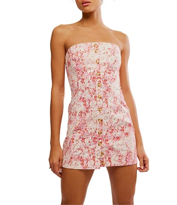 Free People Tomas Printed Strapless Mini Dress