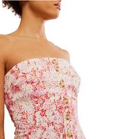 Free People Tomas Printed Strapless Mini Dress
