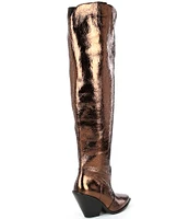 Free People Triple Crown Metallic Leather Over The Knee Boots