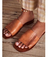 Free People Verona Leather Flat Slide Sandals