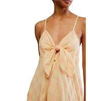 Free People Via Plaid Print V-Neck Sleeveless Button-Front Dress