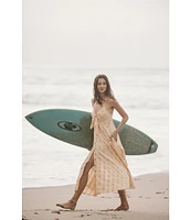 Free People Via Plaid Print V-Neck Sleeveless Button-Front Dress