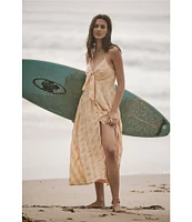 Free People Via Plaid Print V-Neck Sleeveless Button-Front Dress