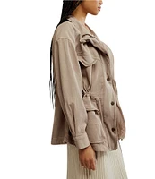 Free People We The Free Arya Point Collar Neck Long Sleeve Utility Jacket