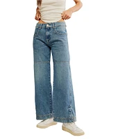 Free People We The Free Benji Denim Mid Rise Relaxed Wide Leg Jeans