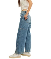 Free People We The Free Benji Denim Mid Rise Relaxed Wide Leg Jeans