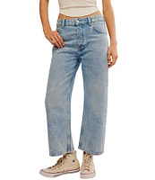 Free People We The Free Deep Trance Dropped Denim High Rise Wide Leg Boyfriend Jeans