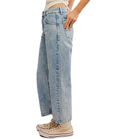 Free People We The Free Deep Trance Dropped Denim High Rise Wide Leg Boyfriend Jeans