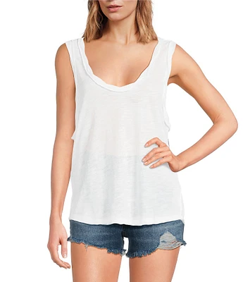 Free People We The Free Easy Tank Cotton-Blend Scoop Neck Sleeveless Tank