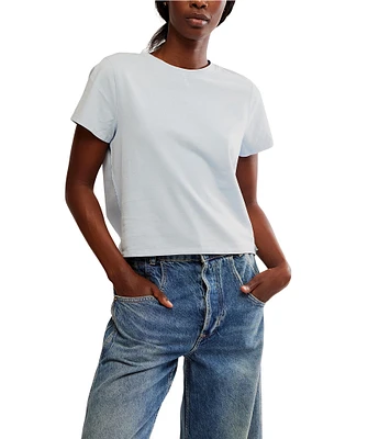 Free People We The Free Everyday Crew Neck Short Sleeve Semi Cropped Tee