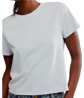 Free People We The Free Everyday Crew Neck Short Sleeve Semi Cropped Tee