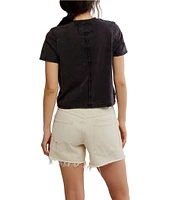 Free People We The Free Everyday Crew Neck Short Sleeve Semi Cropped Tee