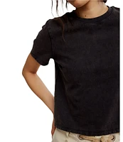 Free People We The Free Everyday Crew Neck Short Sleeve Semi Cropped Tee