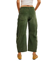 Free People We The Free Good Luck Corduroy Mid Rise Barrel Jeans