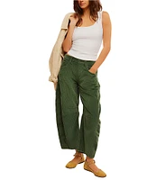 Free People We The Free Good Luck Corduroy Mid Rise Barrel Jeans