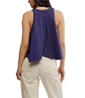 Free People We The Free Hialeah Scoop Neck Sleeveless Flowy Tee