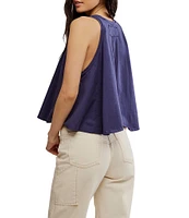 Free People We The Free Hialeah Scoop Neck Sleeveless Flowy Tee