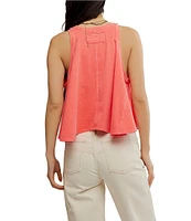 Free People We The Free Hialeah Scoop Neck Sleeveless Flowy Tee