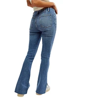 Free People We The Free Level Up Slit Mid Rise Slim Flare Jeans