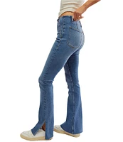 Free People We The Free Level Up Slit Mid Rise Slim Flare Jeans