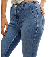 Free People We The Free Level Up Slit Mid Rise Slim Flare Jeans