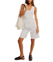 Free People We The Free Montana Mid Rise Bermuda Denim Shorts