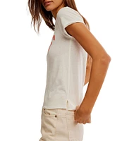Free People We The Free Nova #double;Surf#double; Crew Neck Short Sleeve Graphic Tee