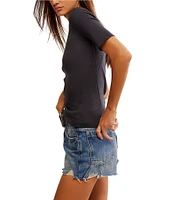 Free People We The Free Picture You Ribbed Pointelle Crew Neck Short Sleeve Tee