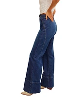 Free People We The Free Ryla Denim High Rise Belted Flare Jeans