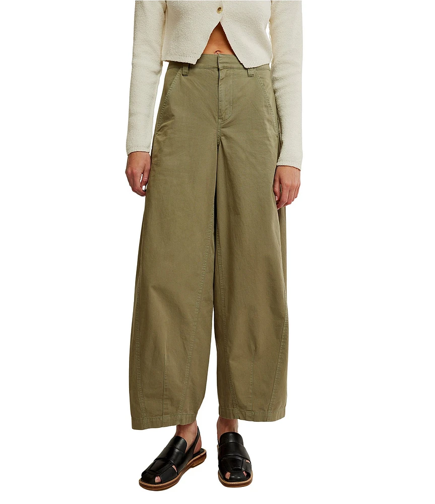 Free People We The Free Rylee Chino Mid Rise Wide Leg Crop Pant