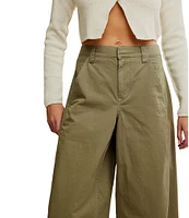 Free People We The Free Rylee Chino Mid Rise Wide Leg Crop Pant